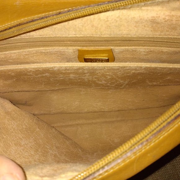 ❤️ GUCCI Micro G Logo Print Tan Canvas Leather Coated Canvas Clutch Shoulder Bag - Picture 11 of 15